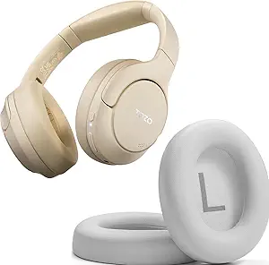 6130KnmEj9L.__AC_SY300_SX300_QL70_FMwebp_ TOZO HT2 Hybrid Active Noise Cancelling Headphones, Wireless Over Ear Bluetooth Headphones Khaki+HT2 Replacement Ear Pads White