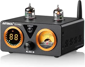 613uQWNlb-L.__AC_SX300_SY300_QL70_FMwebp_ AIYIMA T9 PRO 200W Bluetooth Amplifier HiFi Digital Class D Power Amp 2.0/2.1 Channel Vacuum Tube DAC Amp with VU Meter & Bass Treble Bluetooth 5.1 Coaxial Optical PC-USB inputs