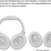 TOZO HT2 Hybrid Active Noise Cancelling Headphones, Wireless Over Ear Bluetooth Headphones Khaki+HT2 Replacement Ear Pads White