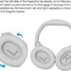 TOZO HT2 Hybrid Active Noise Cancelling Headphones, Wireless Over Ear Bluetooth Headphones Khaki+HT2 Replacement Ear Pads White