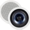 Polk Audio RC80i 2-Way Premium in-Ceiling 8" Round Speakers, Set of 2 Perfect for Damp and Humid Indoor/Outdoor Placement - Bath, Kitchen, Covered Porches (White, Paintable-Grille)