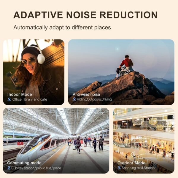 QCY H3 ANC Bluetooth Headphones Over Ear, Active Noise Cancelling Bluetooth 5.4 Headphones with Microphones, Hi-Res Audio Sound, Multipoint Connection, 60H Playback, Custom EQ via App(Black)